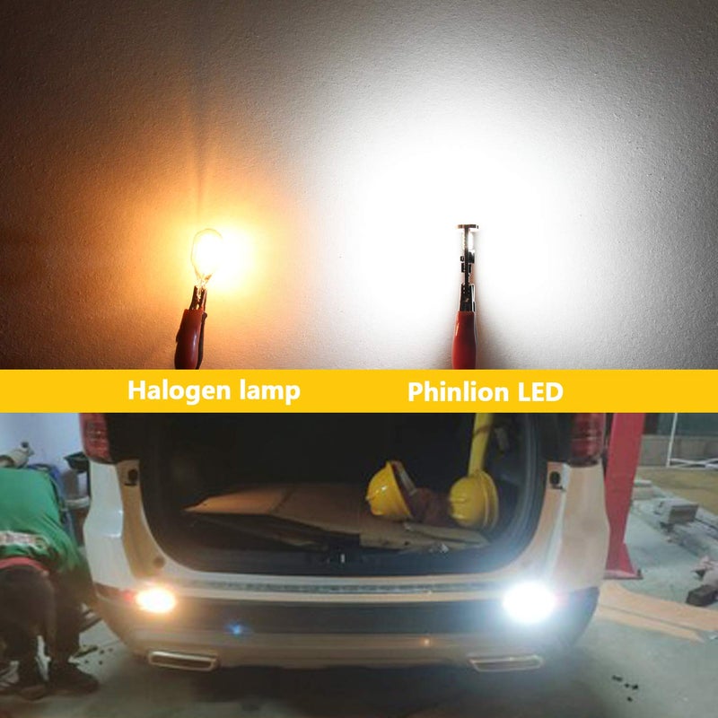 PHINLION 921 LED Reverse Light Bulbs 6000K White, Super Bright RV 906 W16W T15 912 LED Backup Light Bulbs or Interior Map Dome Replacement Lamp, Non-polarity, Pack of 2 - Image 5